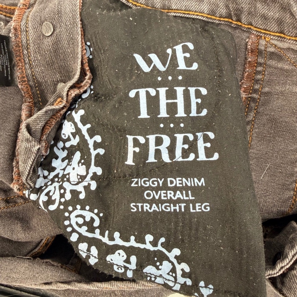 We The Free Ziggy Festival Overalls L Denim  Bib Jumpsuit 90's Grunge Utility - Picture 9 of 16